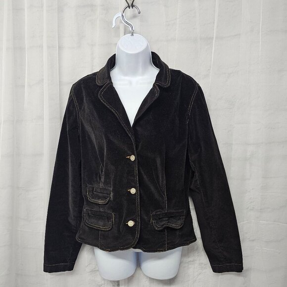 Vintage Bandolino Velvet Jacket Brown Retro Boho Western Y2K L - Picture 12 of 12